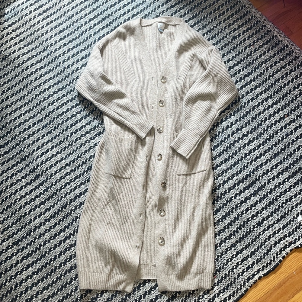 Long tan cardigan